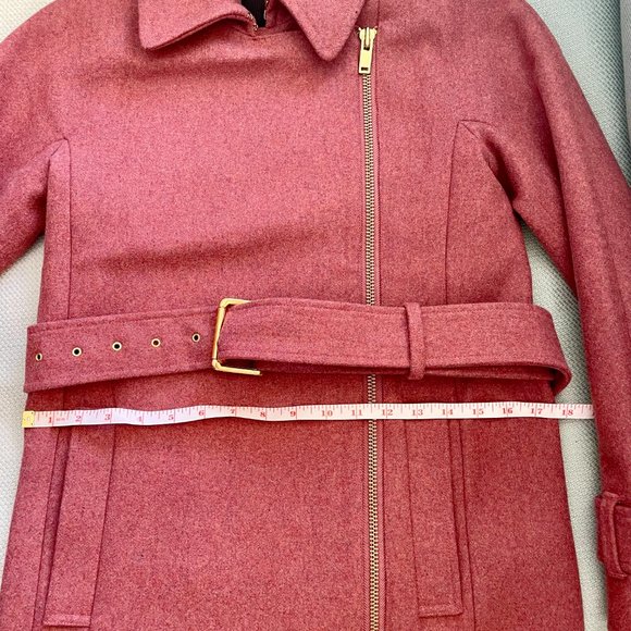 J. Crew Melton wool coat in Mauve Belt zip up size-00 - Picture 2 of 6